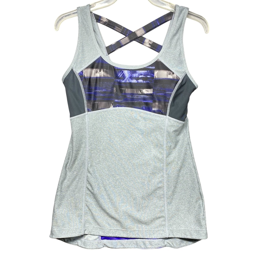 MPG Sport Women's Athletic Tank Top Crossback Blue Purple Grey Size‎ M
